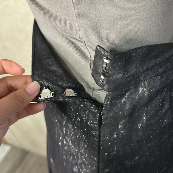 Tracy Reese Shimmering Black Skater Skirt - Picture 4 of 5